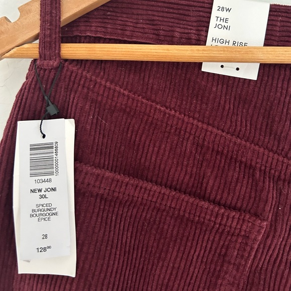 🍷 NWT ARITZIA 90s Joni High Rise Loose Corduroy Spiced Burgundy - Picture 9 of 10